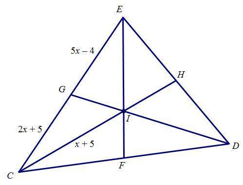 Given that i is the centroid of triangle cde, find ch. a. 3 b. 4