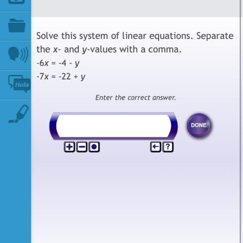 Solve this system of linear equations.separate the x- and y-value with a comma. -6x=-4-y -7x=-22+y.&lt;