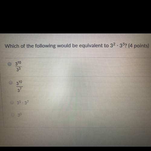 Which of the following would be equivalent to 3^2 x 3^5
