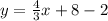 y=\frac{4}{3}x+8-2