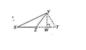 YW is the perpendicular bisector of ZT.
If TW = 3, YW = 8, and XZ = 12. Find XY.