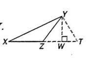 YW is the perpendicular bisector of ZT.
If TW = 3, YW = 8, and XZ = 12. Find XY.
