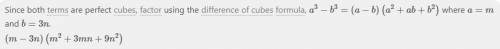 Factor completely: m^3-27n^3