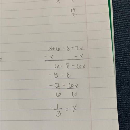 X+6=8+7x
Solve the inequality for X
please help me this is due soon!