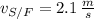 v_{S/F} = 2.1\,\frac{m}{s}