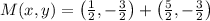 M(x,y) = \left(\frac{1}{2},-\frac{3}{2}  \right)+\left(\frac{5}{2}, -\frac{3}{2}  \right)