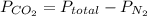 P_{CO_{2}} = P_{total}-P_{N_{2}}