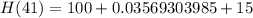 H(41) = 100 + 0.03569303985 + 15