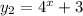 y_{2} =4^{x} +3