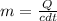 m = \frac {Q}{cdt}