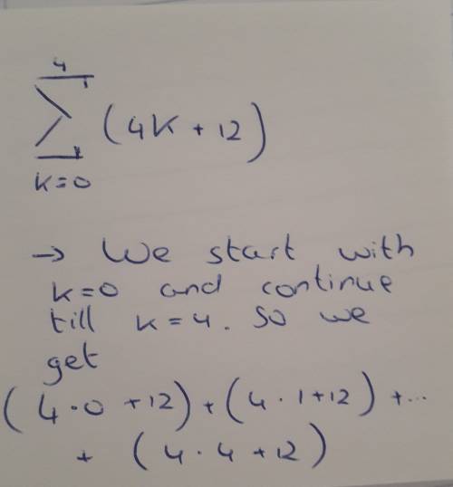 Rewrite using sigma notation 12+16+20+24+28