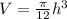 V=\frac{\pi}{12}h^3