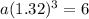 a(1.32)^3 = 6