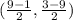 (\frac{9-1}{2}, \frac{3-9}{2} )