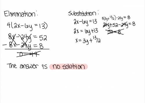 I'm using system of equations and I have to use either substitution or elimination. My two equations