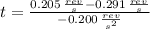 t = \frac{0.205\,\frac{rev}{s}-0.291\,\frac{rev}{s}}{-0.200\,\frac{rev}{s^{2}} }