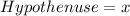 Hypothenuse = x