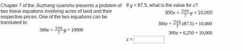 300x + 300 x plus StartFraction 500 over 7 EndFraction left-parenthesis 87.5 right-parenthesis equal