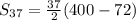 S_{37} = \frac{37}{2}(400 -72)}