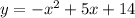 y=-x^2+5x+14