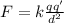 F = k\frac{qq'}{d^2}