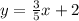 y = \frac{3}{5}x + 2