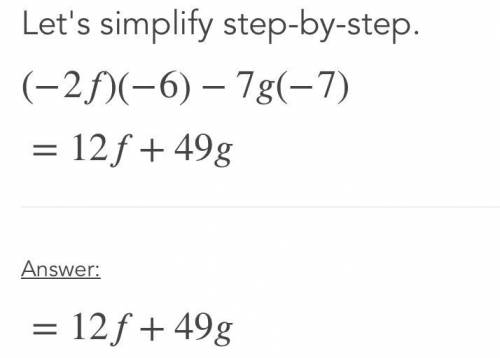 Evaluate function expression −2⋅f(−6)−7⋅g(−7)=