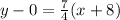 y - 0 = \frac{7}{4}(x +8)