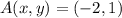 A(x,y) = (-2, 1)