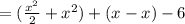 = (  \frac{ {x}^{2} }{2} +  {x}^{2} ) + (x - x) - 6