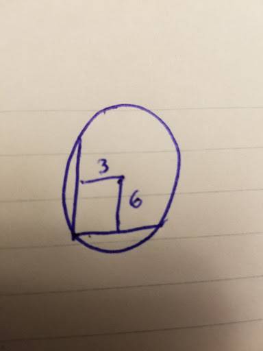 From a point on a circle, two perpendicular chords are drawn. one is 6 cm from the center and the ot