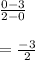 \frac{0-3}{2-0}\\\\=\frac{-3}{2}