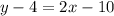 y-4=2x-10