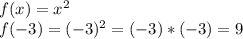f(x)=x^{2} \\f(-3)=(-3)^2=(-3)*(-3)=9