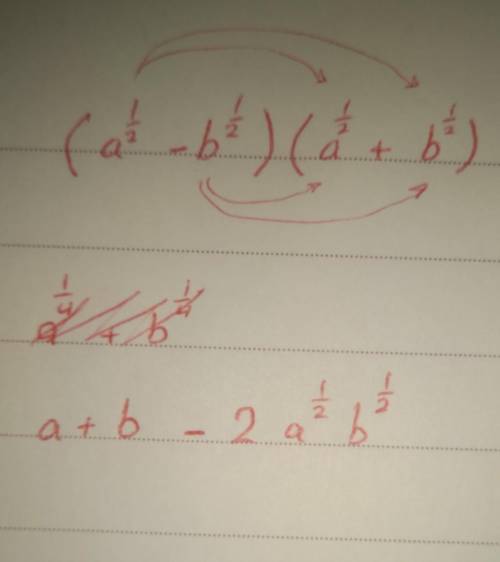 (a^1/2 -b^1/2)(a^1/2 +b^1/2)pls help fast