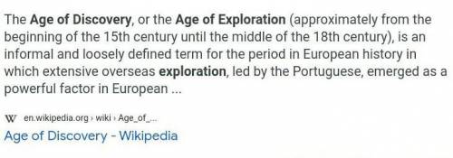 What us meant by age of discovery?
