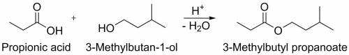 Draw the structures of the starting materials used to synthesize 3-methylbutyl propanoate. (draw the