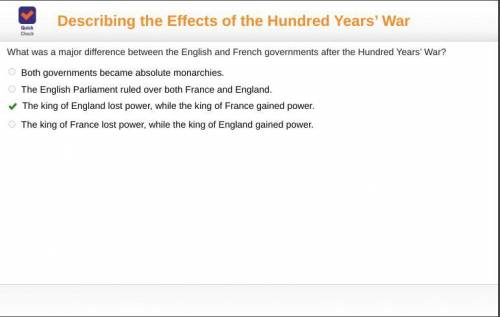 What was a major difference between the English and French governments after the Hundred Years’ War?