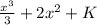 \frac{x^3}{3}+2x^2 + K\\\\