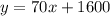 y=70x+1600