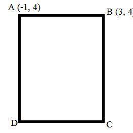 The upper-left coordinates on a rectangle are (-1, 4) left parenthesis, minus, 1, comma, 4, right pa