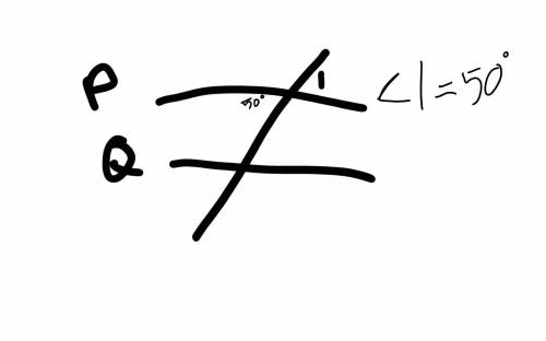 Lines P and Q are parallel. What is the measure of angle 1