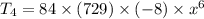 T_{4}=84\times (729)\times (-8)\times x^{6}