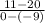 \frac{11-20}{0-(-9)}