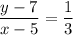 \dfrac{y-7}{x-5}=\dfrac{1}{3}