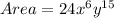 Area = 24x^6y^{15}