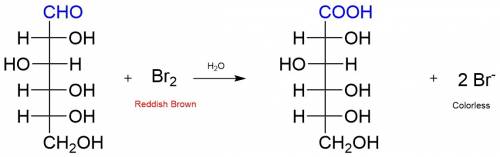 If a small amount of br2 is added to an aqueous solution of an unknown monosaccharide, the reddish-b