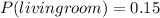 P(livingroom) = 0.15