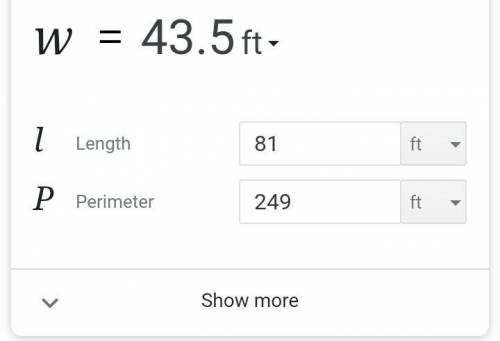 The perimeter of a rectangular garden is 294 feet. If the length of the garden is81 feet, what is it