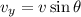 v_y=v\sin\theta